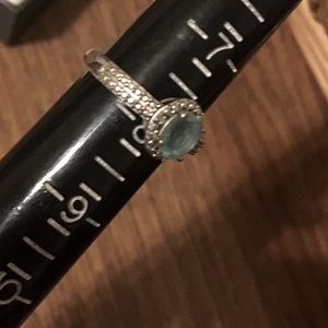 Aquamarine Sterling silver ring sz 8